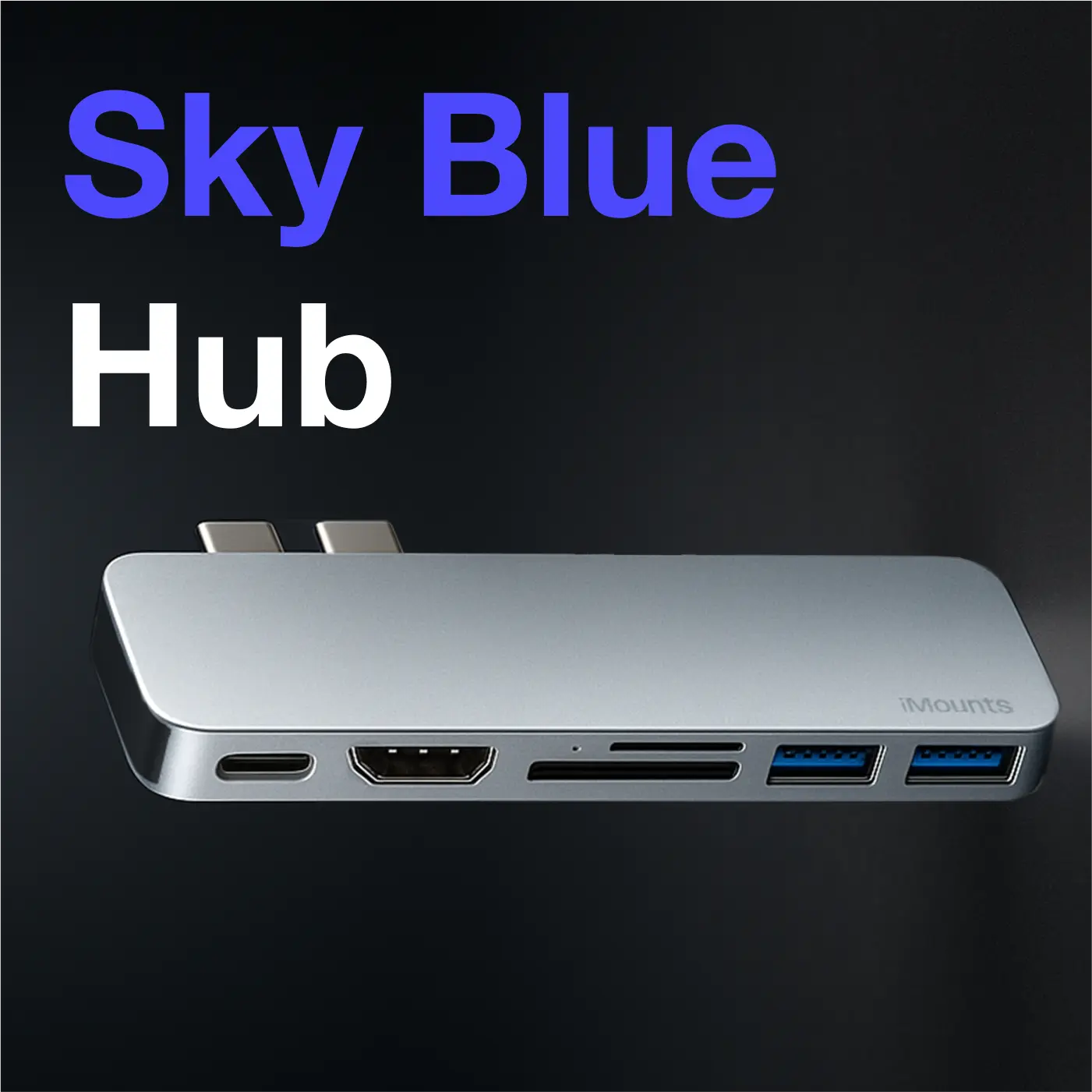 MacBook Air USB-C Hub in Sky Blue – perfect passend bij de Sky Blue MacBook Air 2025