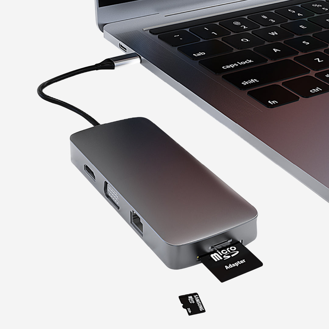 USB-C-Hub 10 Anschlüsse HDMI Ethernet