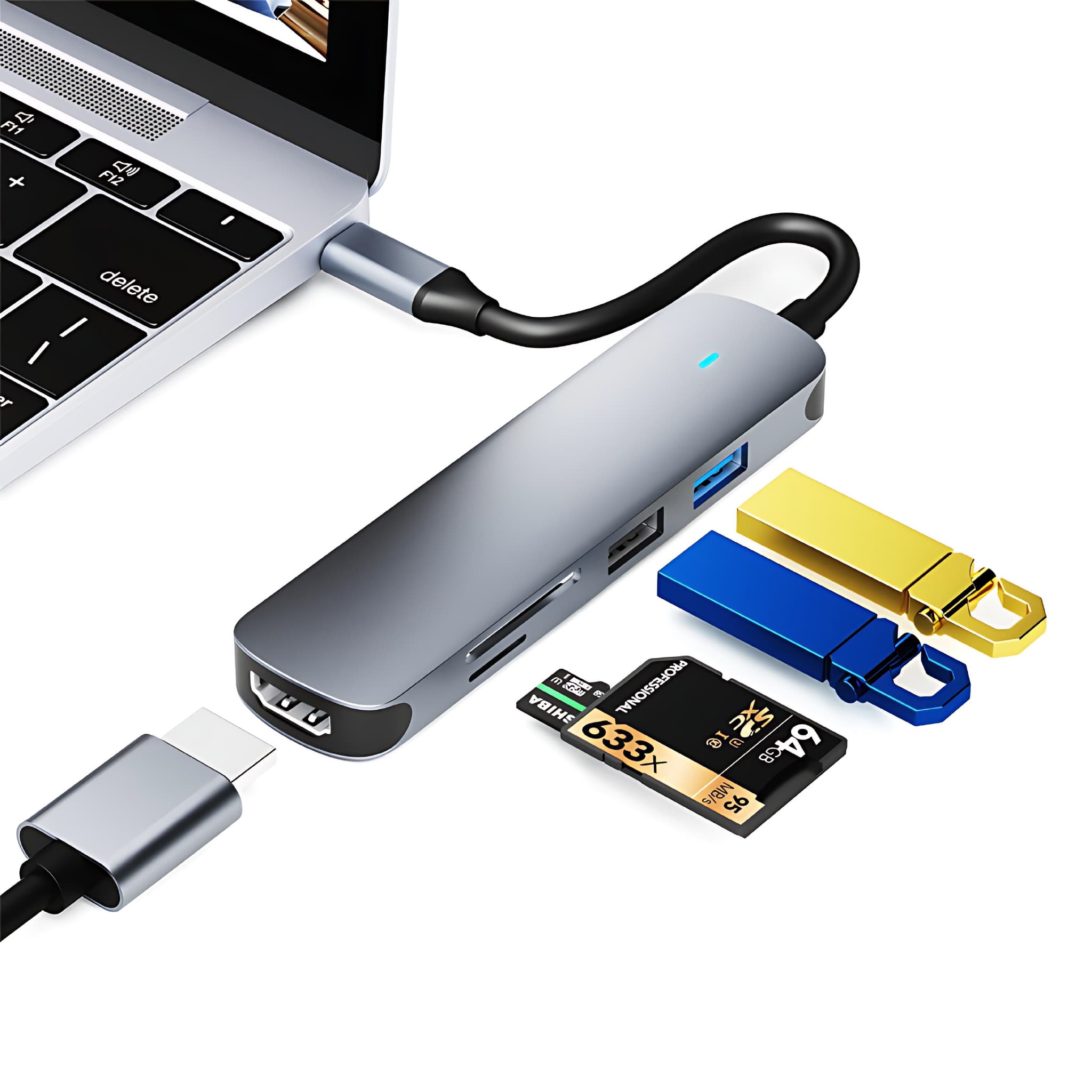 USB-C-Hub mit HDMI – USB3.0 und SD-Leser