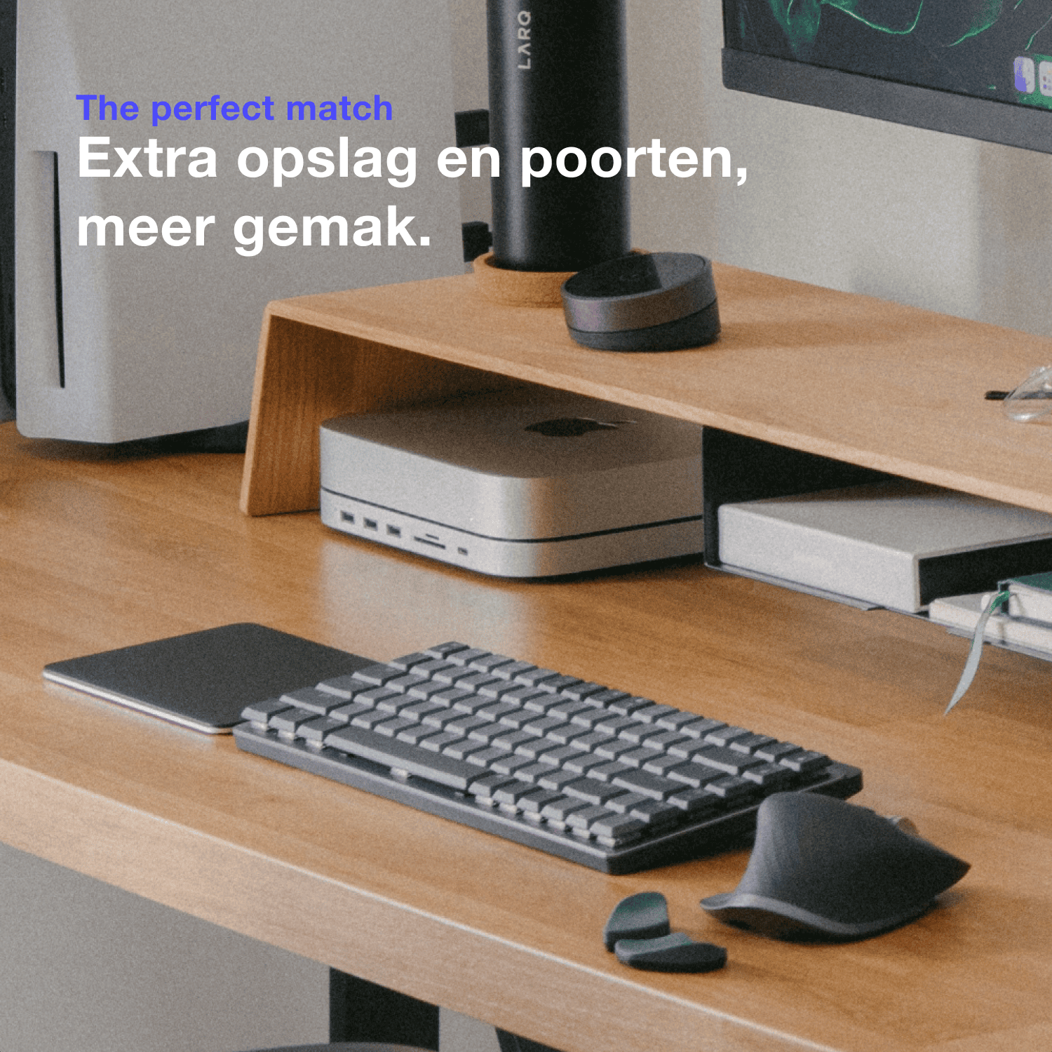 sfeerafbeelding mac mini op bureau in gebruik