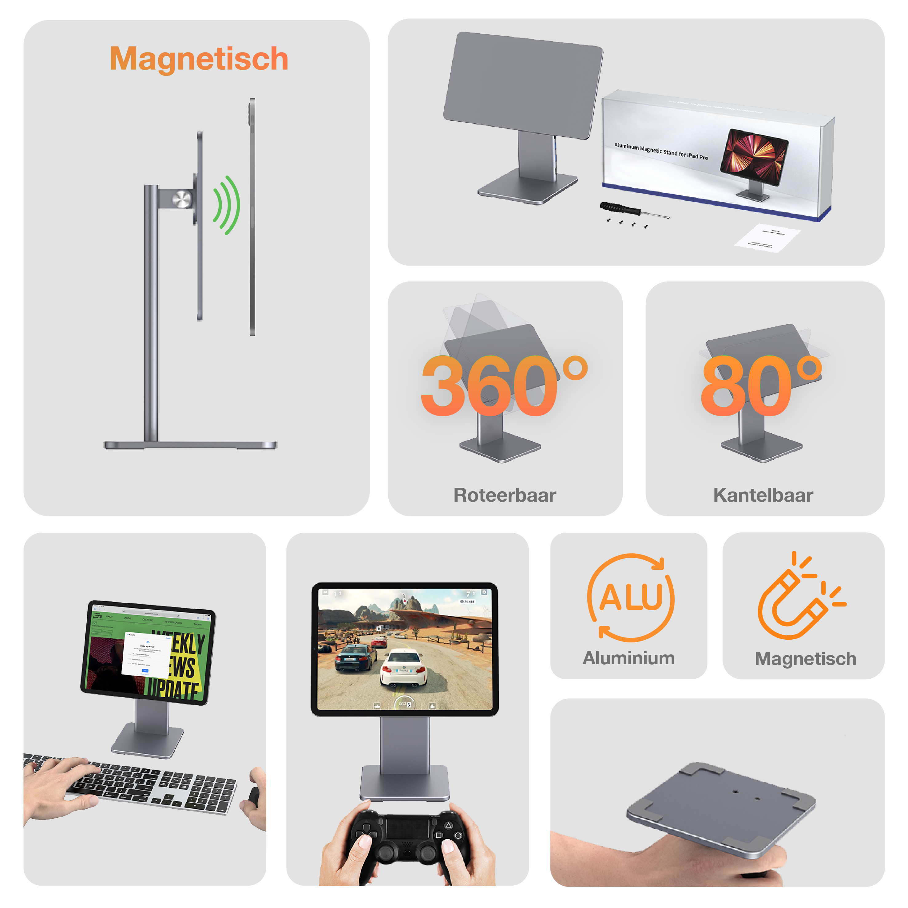 iPad Standaard - Voor iPad Pro 12.9 Pro & iPad Air 10.9 (4e & 5e generatie)