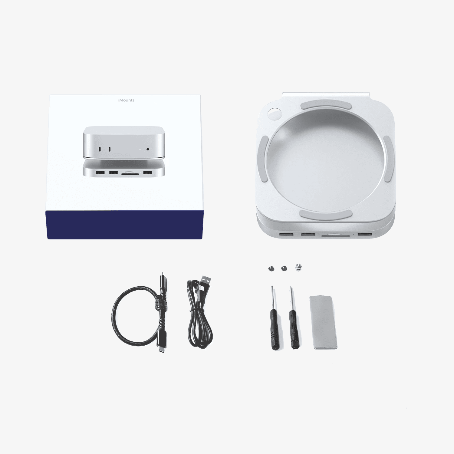 Exclusief Mac Mini M4 Dock – Premium aluminium behuizing, 4K HDMI, SSD-uitbreiding en ultieme veelzijdigheid.