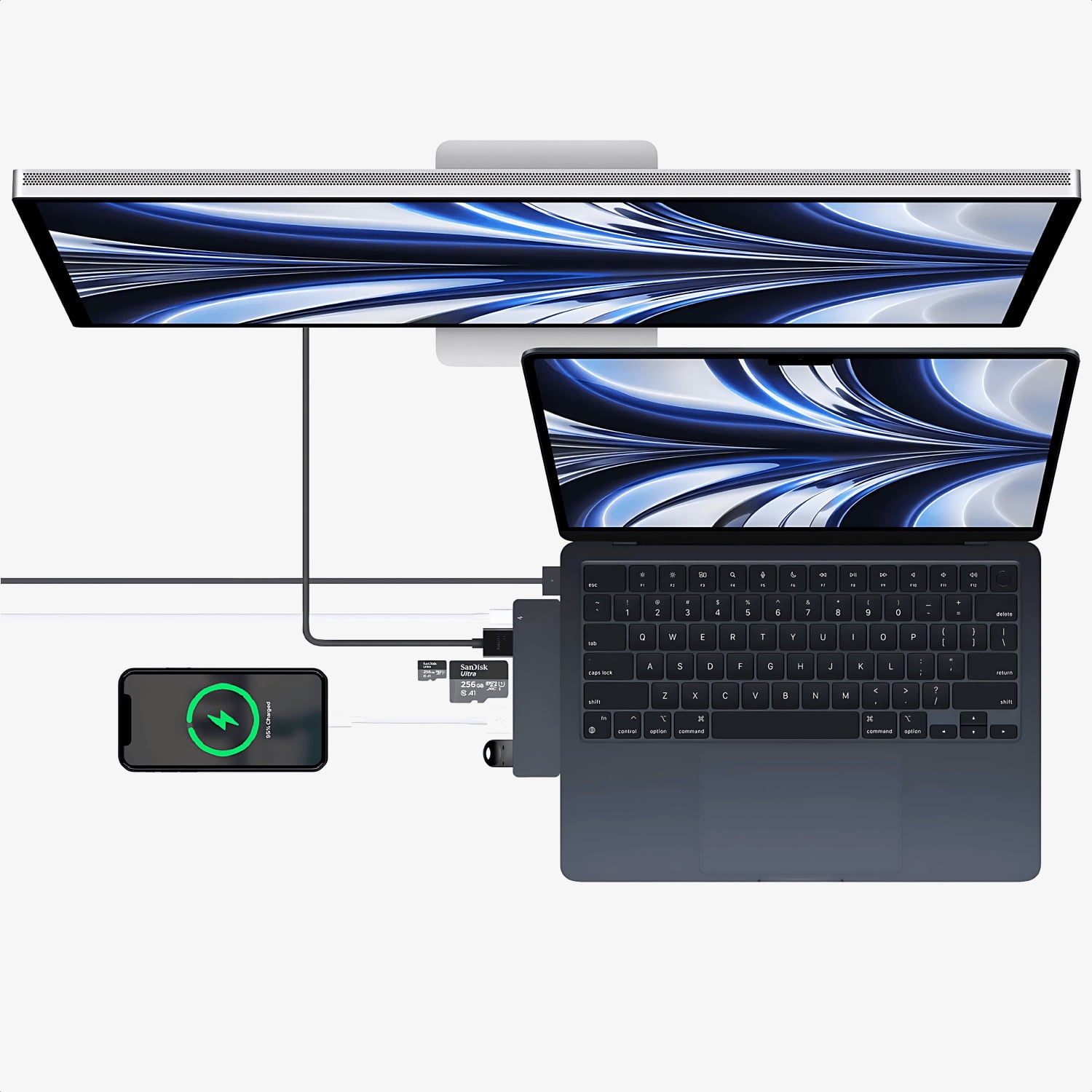 iMounts USB-C hub Midnight Blue voor externe schermen met HDMI