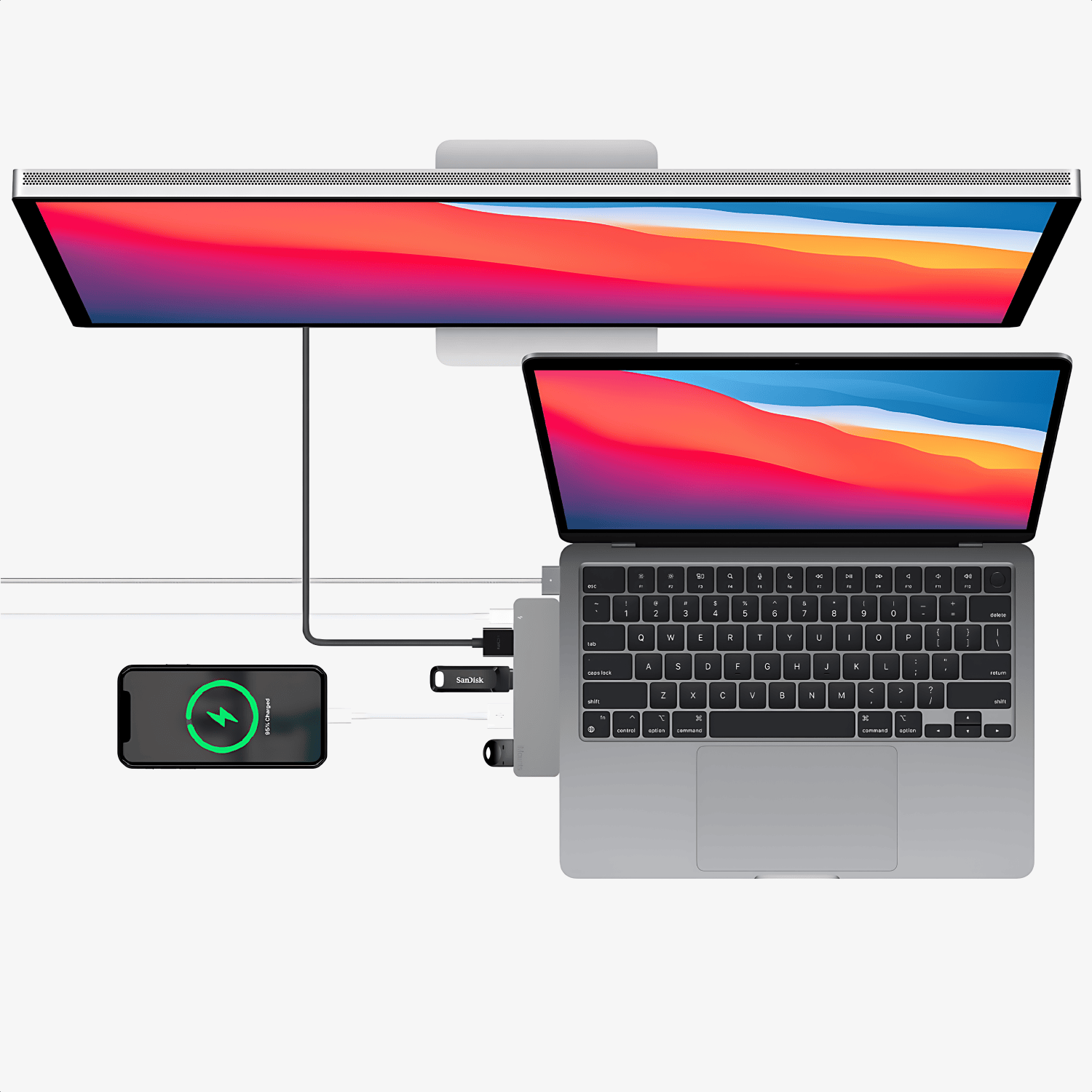 iMounts USB-C hub Space Gray voor externe schermen met HDMI