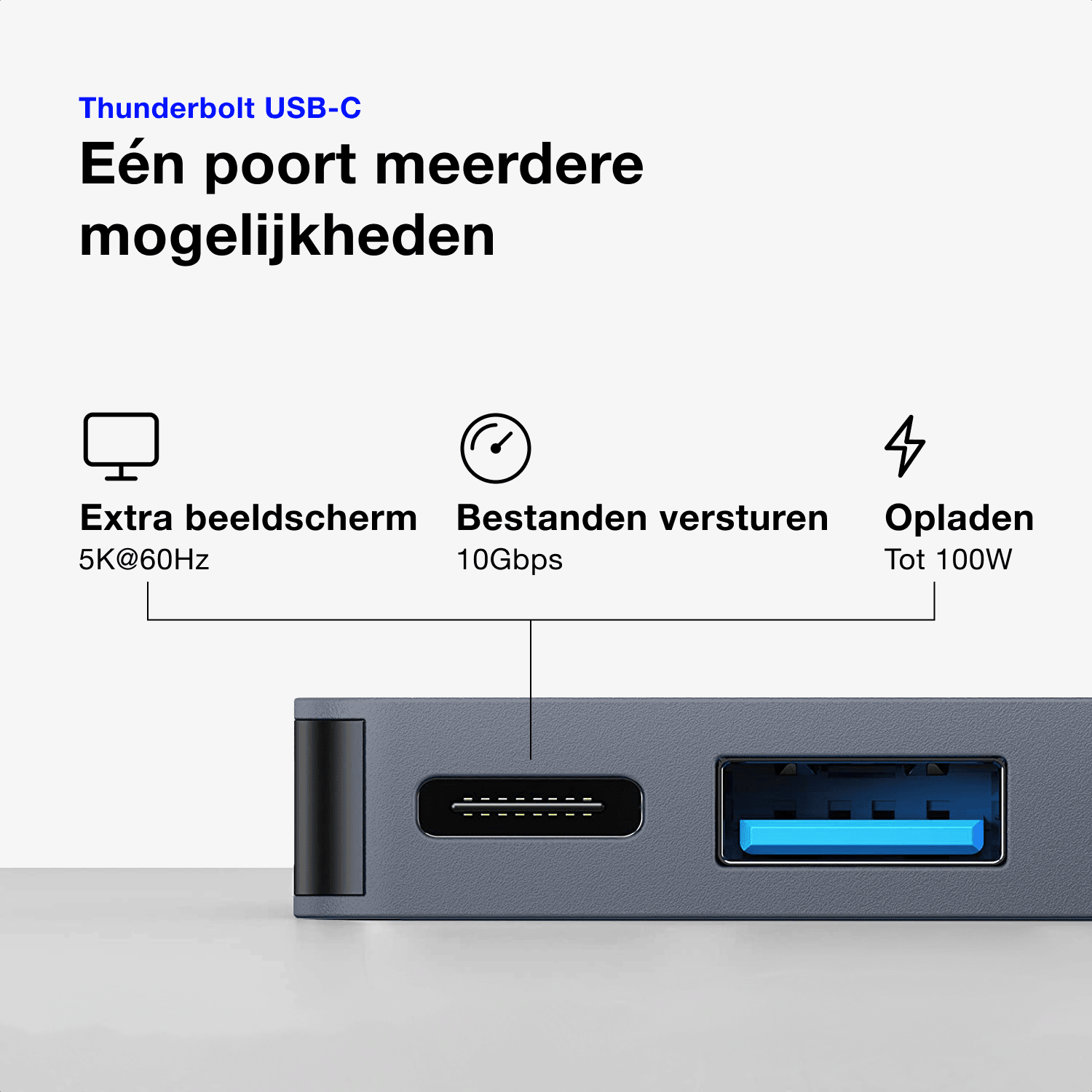 iMounts USB-C hub Thunderbolt 3 Midnight Blue voor 5K output