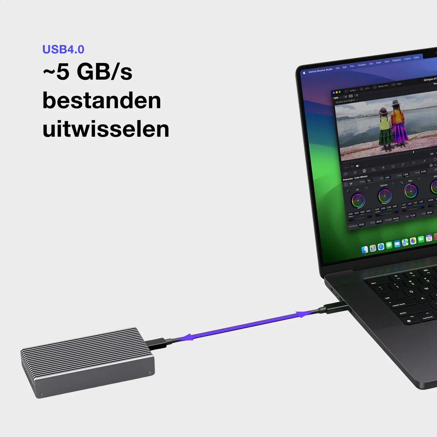 macbook met externe SSD via usb-c thunderholt