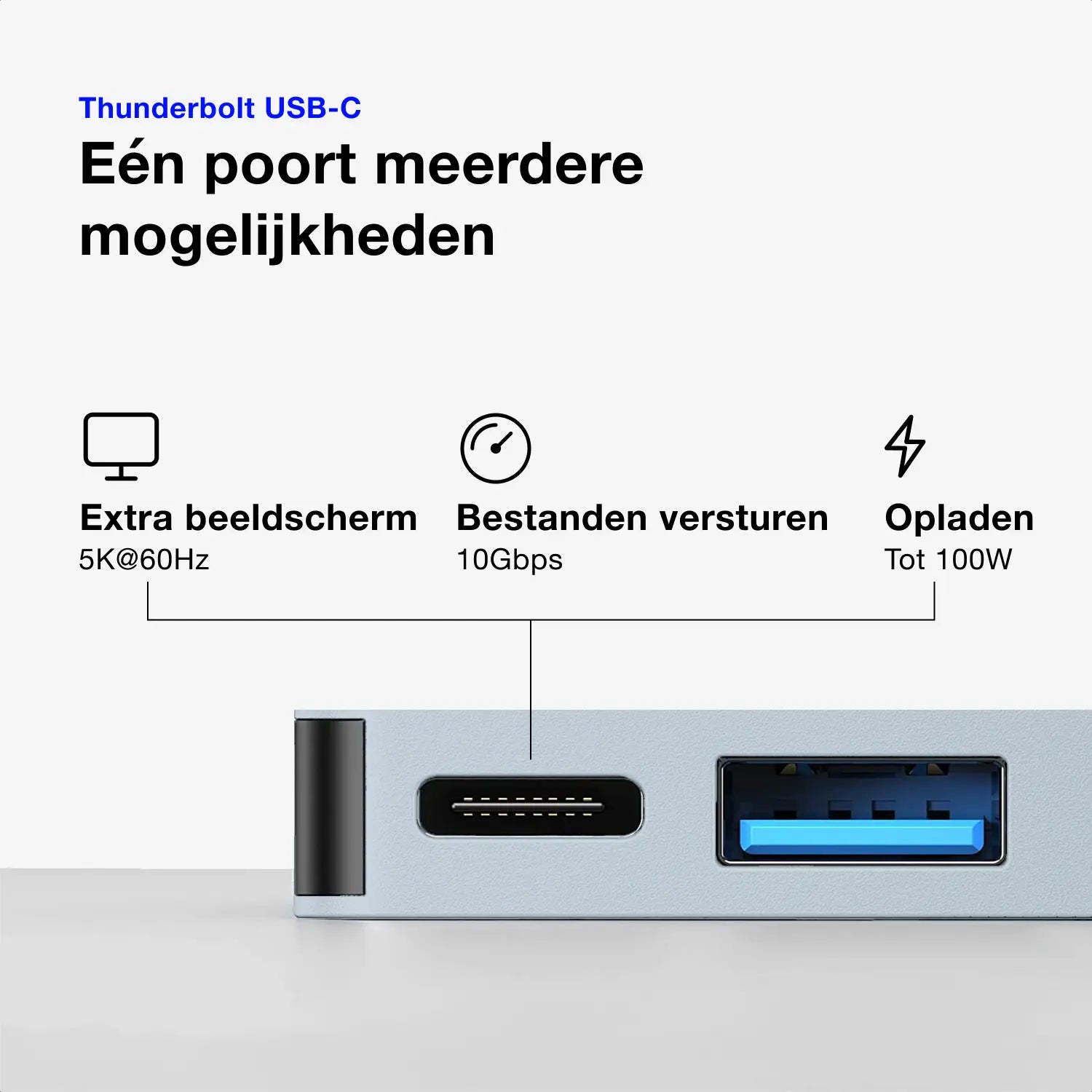 iMounts MacBook Air USB C Hub Himmelblau/Himmelblau – HDMI, USB, SD-Lesegerät, Thunderbolt