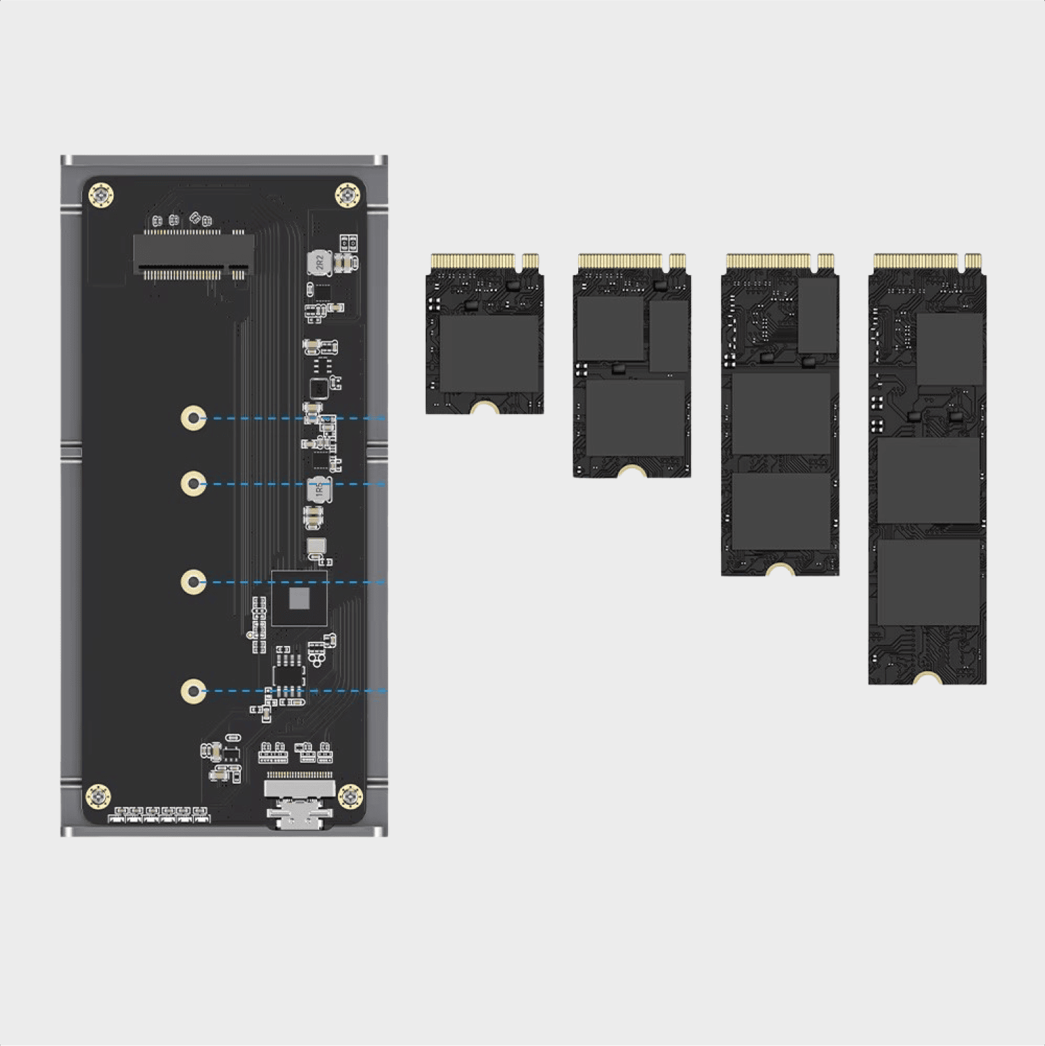 iMounts externe behuizing voor M.2 SSD met USB4-aansluiting
