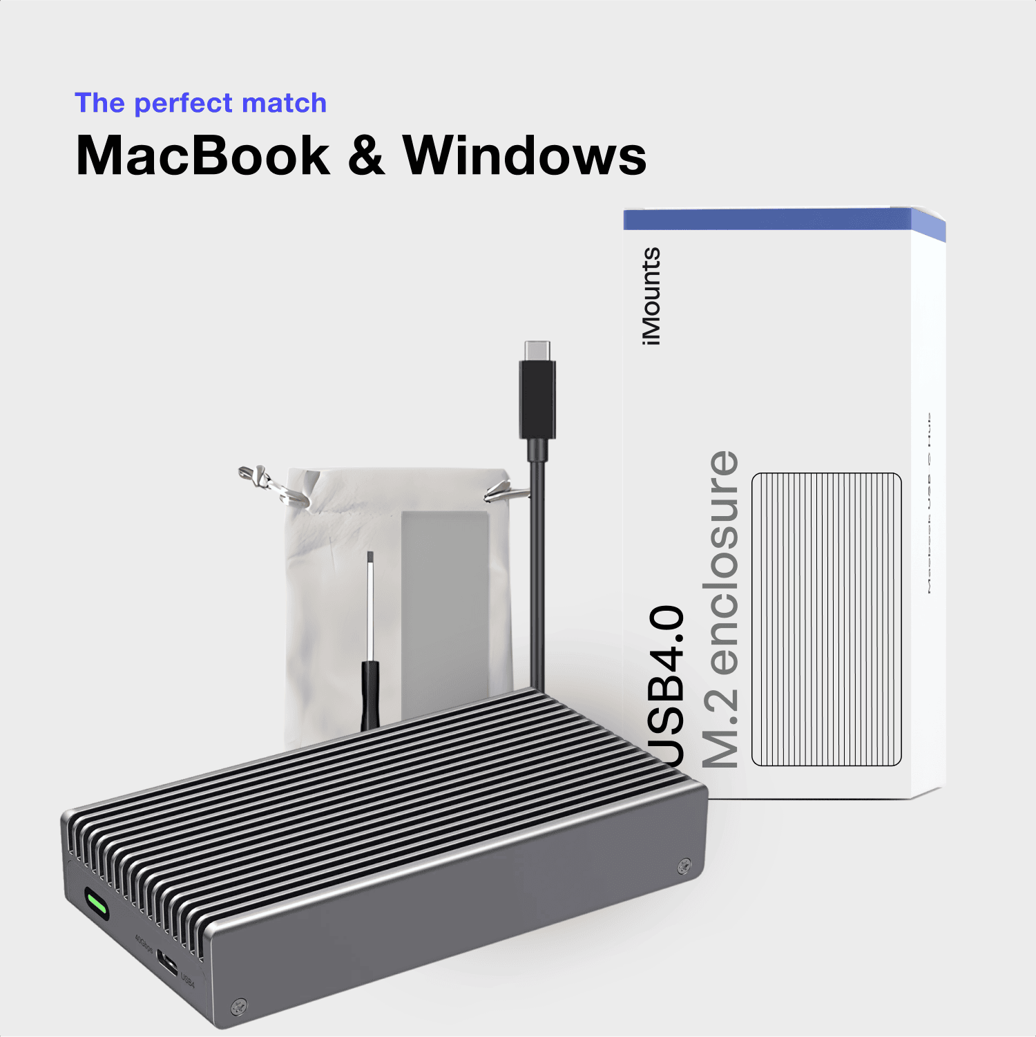 iMounts USB4 SSD case voor betrouwbare opslag en mobiliteit