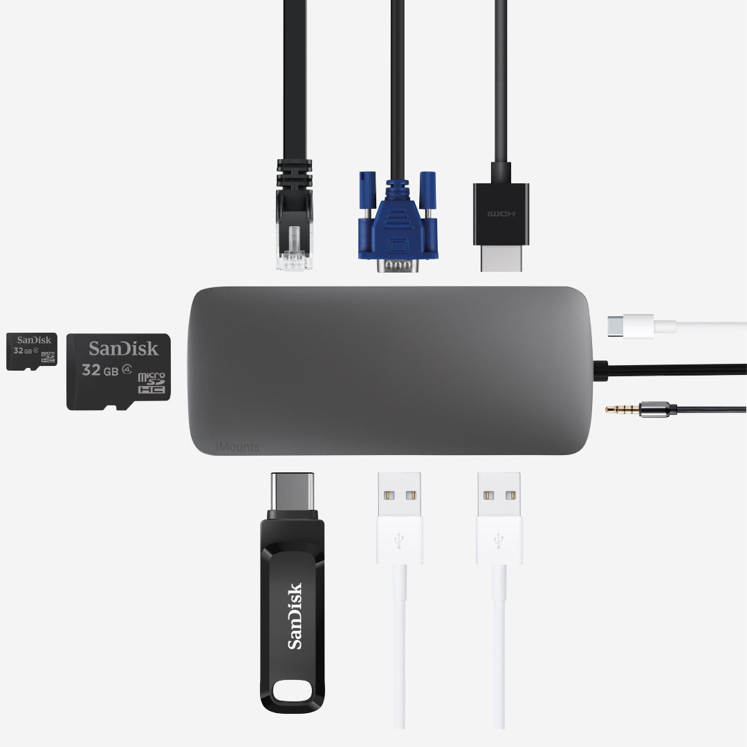 USB-C hub 10 ports HDMI Ethernet
