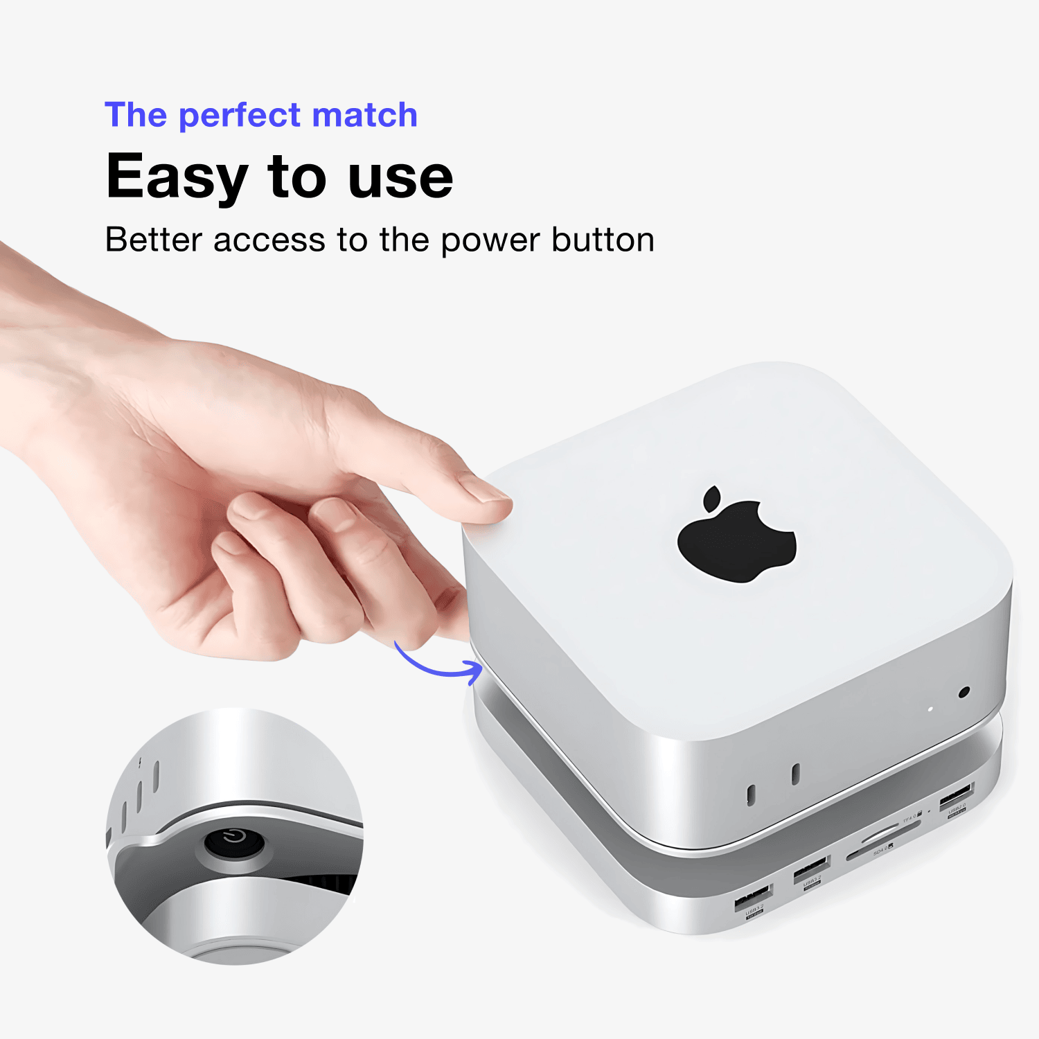 Strak aluminium Mac Mini Dock – Meer opslag, poorten en connectiviteit in één compact design.