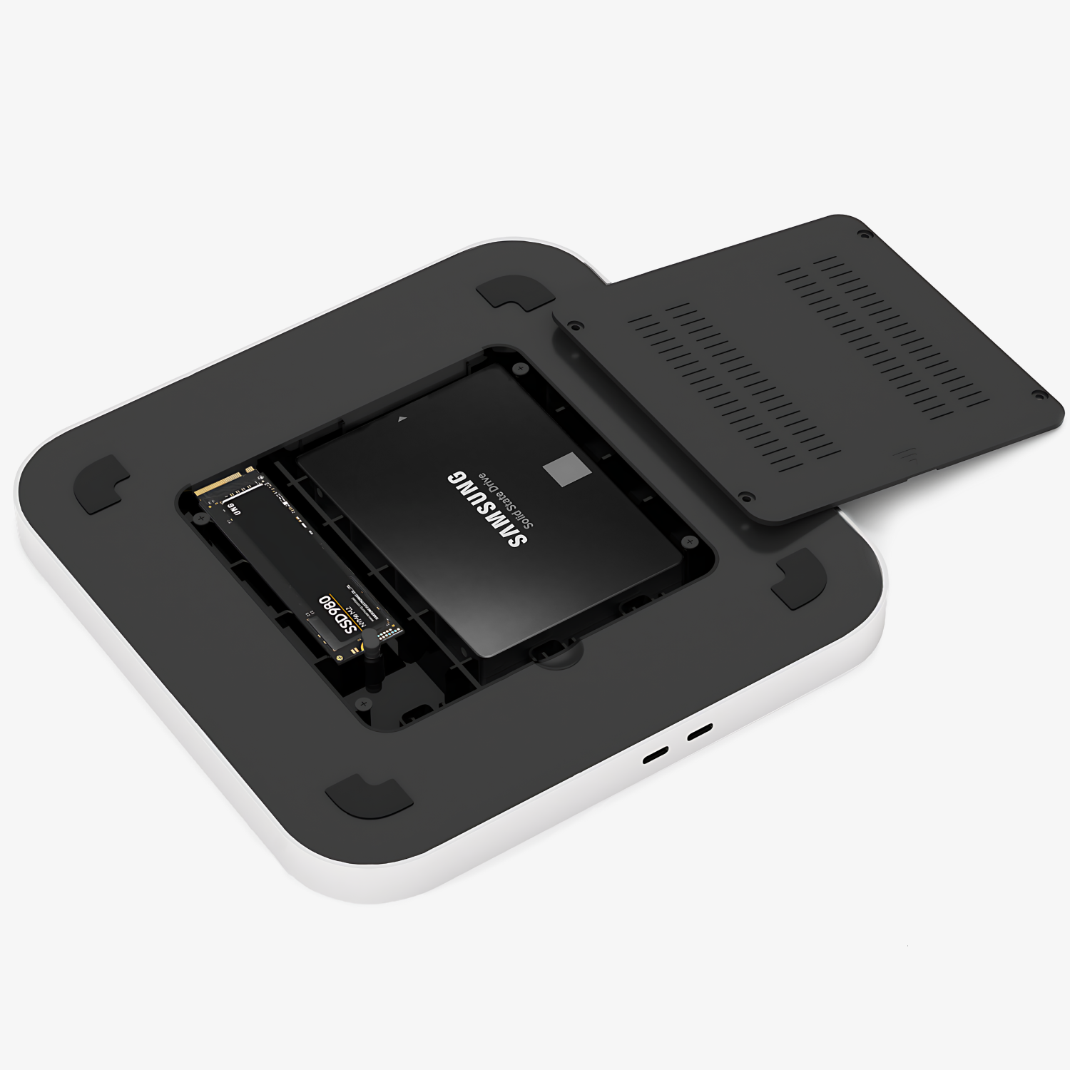 Mac Mini docking station SSD en M.2 SSD Pro - zilver