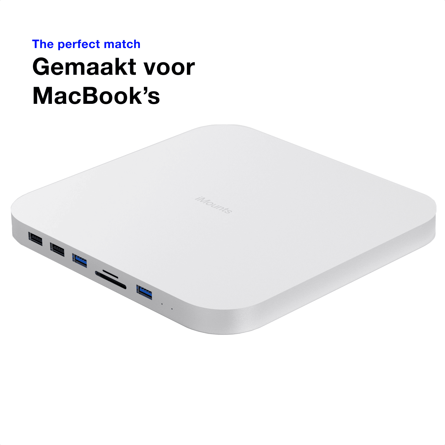 Achterkant van het Mac Mini dock met HDMI-poort en snelle USB-aansluitingen

